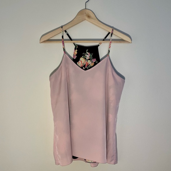Candie’s cami strap racer back reversible floral and pink tank size Medium - Picture 7 of 9